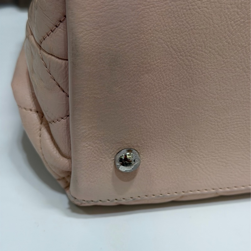 【92新 ✨ 全網最低價!】中古 Chanel香奈兒 櫻花粉色 牛皮托特鏈條包 手提包-35