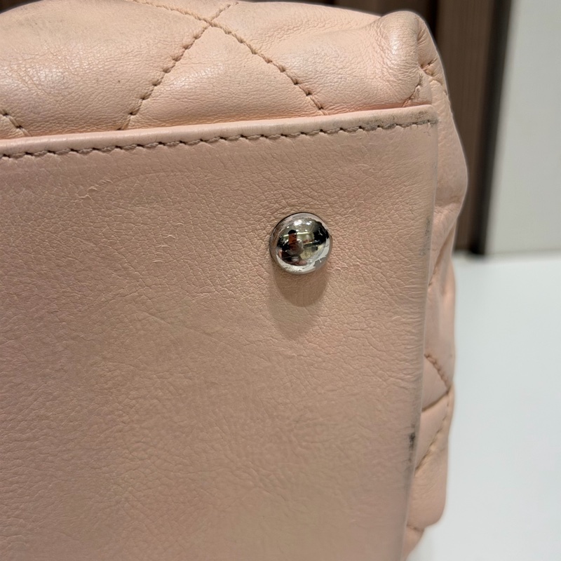 【92新 ✨ 全網最低價!】中古 Chanel香奈兒 櫻花粉色 牛皮托特鏈條包 手提包-40