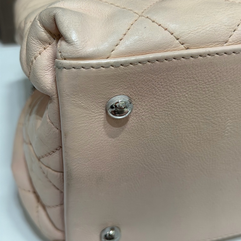 【92新 ✨ 全網最低價!】中古 Chanel香奈兒 櫻花粉色 牛皮托特鏈條包 手提包-42