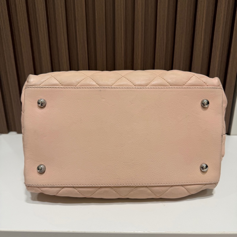 【92新 ✨ 全網最低價!】中古 Chanel香奈兒 櫻花粉色 牛皮托特鏈條包 手提包-8