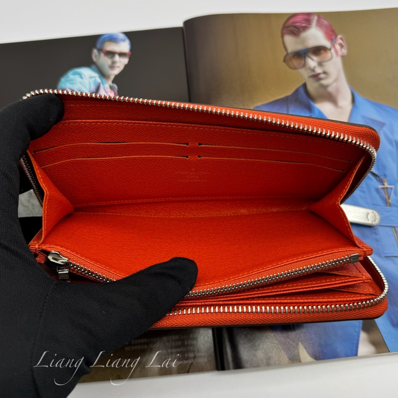 LOUIS VUITTON LV Epi 豔麗橘拉鍊長夾-6