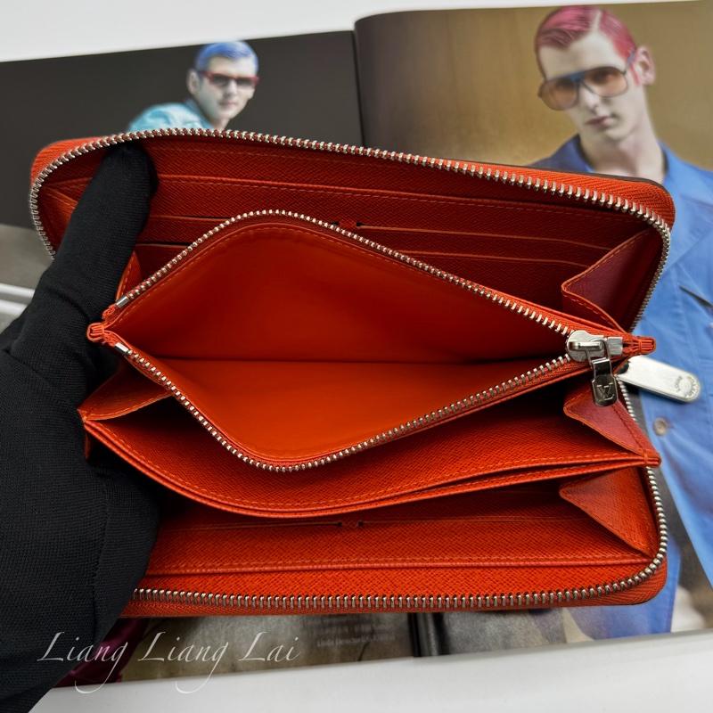 LOUIS VUITTON LV Epi 豔麗橘拉鍊長夾-7