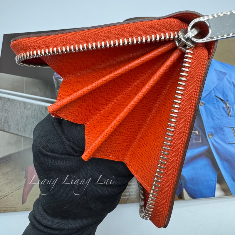 LOUIS VUITTON LV Epi 豔麗橘拉鍊長夾-13