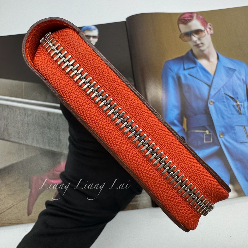 LOUIS VUITTON LV Epi 豔麗橘拉鍊長夾-21