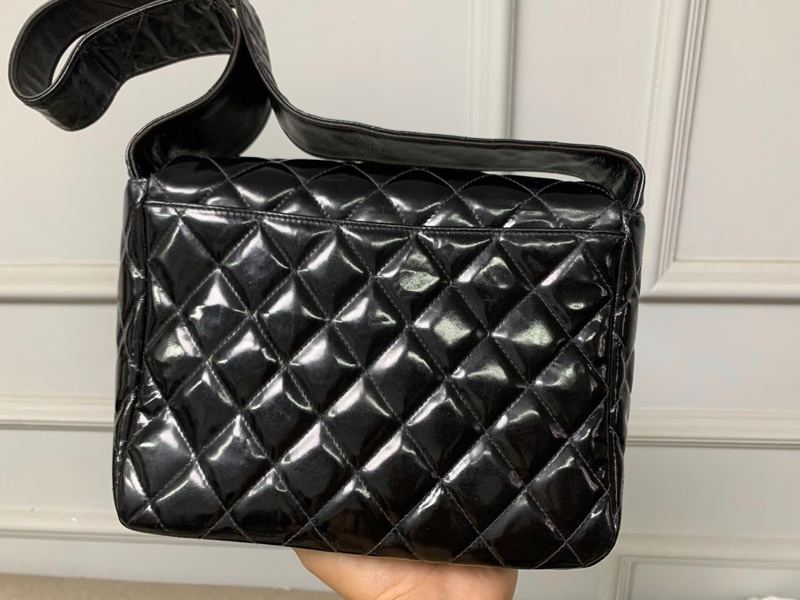 【92新 ✨ 全網最低價！】中古chanel 漆皮 菱格 豆腐包 單肩包 翻蓋（下單前先詢問庫存❗️）-5