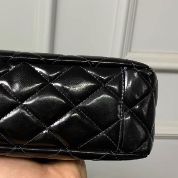 【92新 ✨ 全網最低價！】中古chanel 漆皮 菱格 豆腐包 單肩包 翻蓋（下單前先詢問庫存❗️）-12