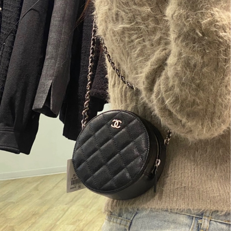 【96新 ✨ 全網最低價!】CHANEL香奈兒 黑金 荔枝皮 mini小圓餅(下單前先詢問庫存❗️)-1