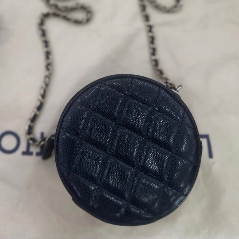 【96新 ✨ 全網最低價!】CHANEL香奈兒 黑金 荔枝皮 mini小圓餅(下單前先詢問庫存❗️)-3