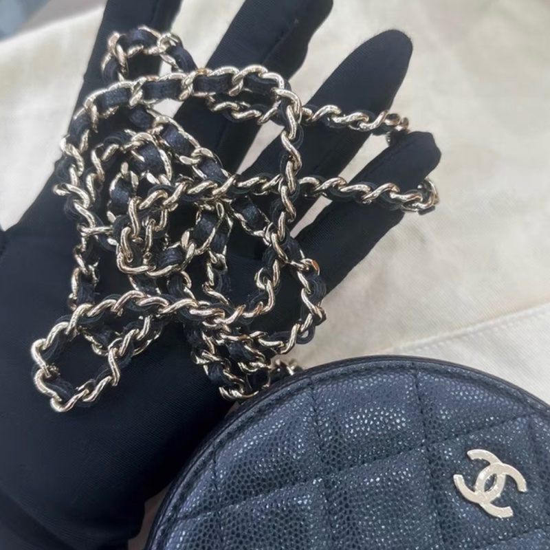 【96新 ✨ 全網最低價!】CHANEL香奈兒 黑金 荔枝皮 mini小圓餅(下單前先詢問庫存❗️)-8