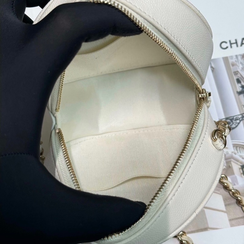 【97新 ✨ 全網最低價!】Chanel香奈兒 21C圓餅單肩包 白色 荔枝牛皮金扣 氣質斯文款(下單前先詢問庫存❗️)-7
