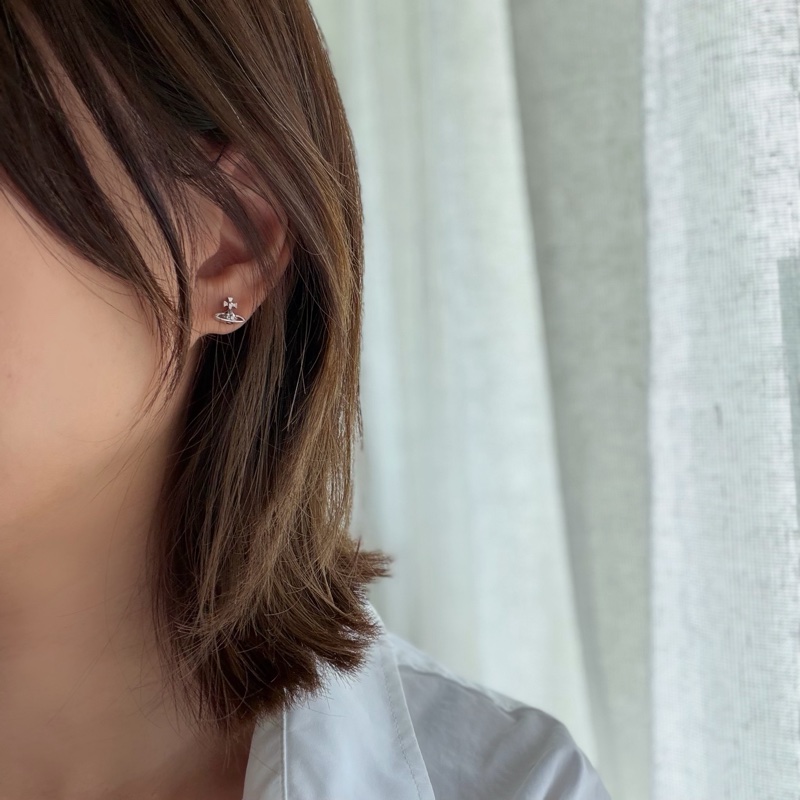 Vivienne Westwood🪐基本款 經典土星 日常耳環Lorelei (銀色)-0