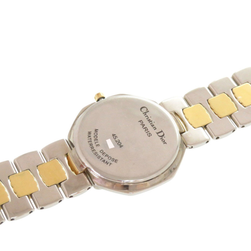 Christian Dior Octagon 45.204 不鏽鋼銀色和金色石英錶,附保固卡 0029-6