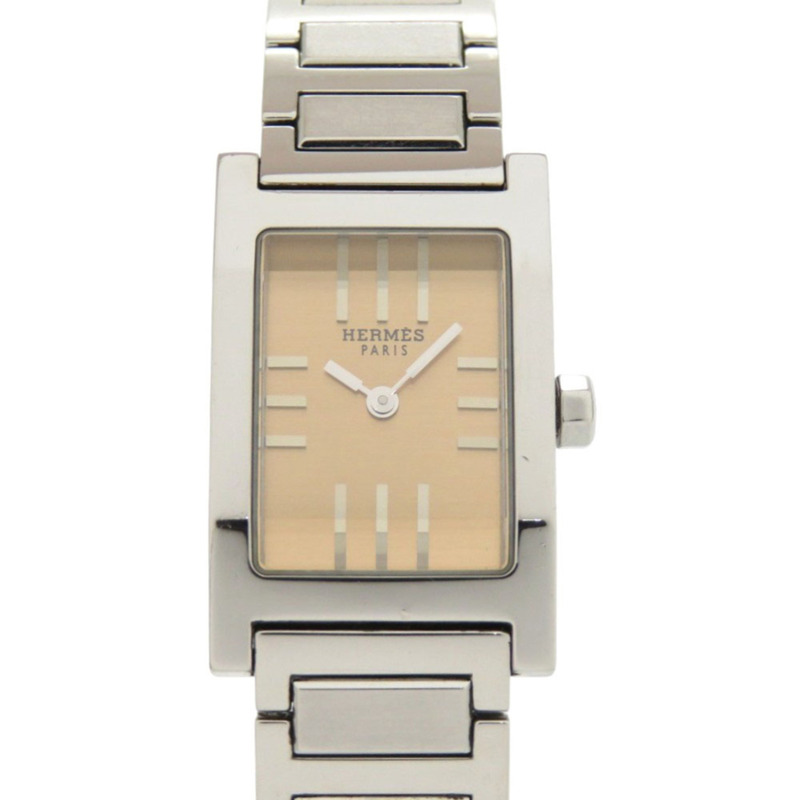 愛馬仕 Tandem TA1.210 橙色、金色和銀色不鏽鋼石英錶 0033HERMES-0