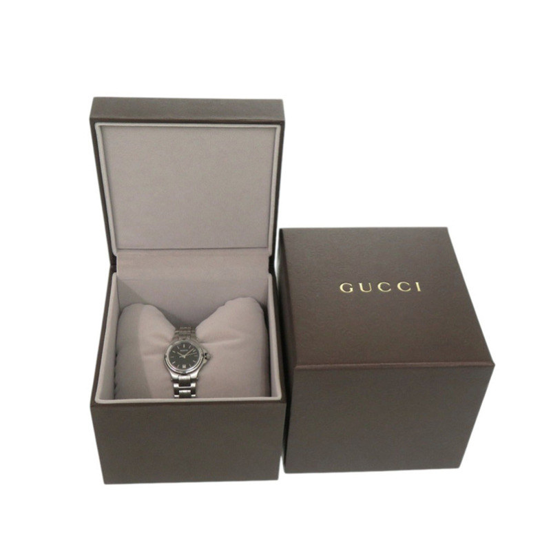 成色極佳的 Gucci 9040L 黑色錶盤不鏽鋼銀色石英錶 0028GUCCI-1