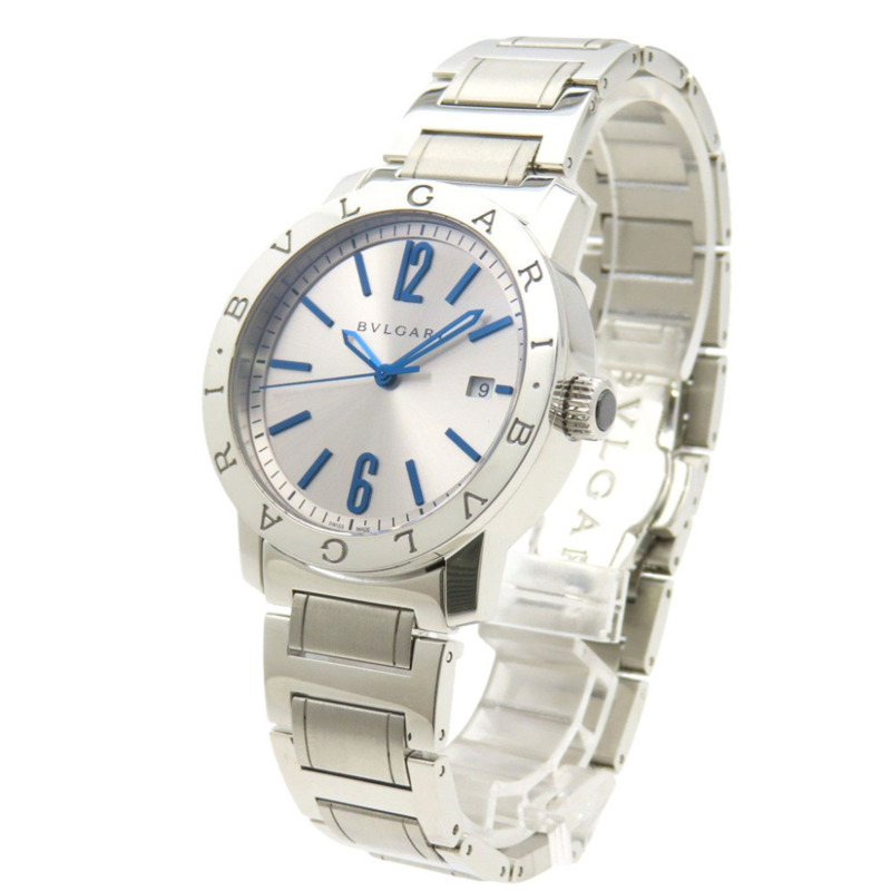 近全新寶格麗男士日期顯示 BB39S 自動腕錶,精鋼銀色錶殼(0198)-2