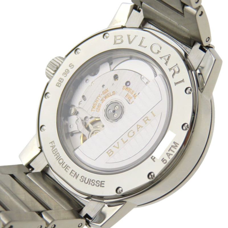 近全新寶格麗男士日期顯示 BB39S 自動腕錶,精鋼銀色錶殼(0198)-5