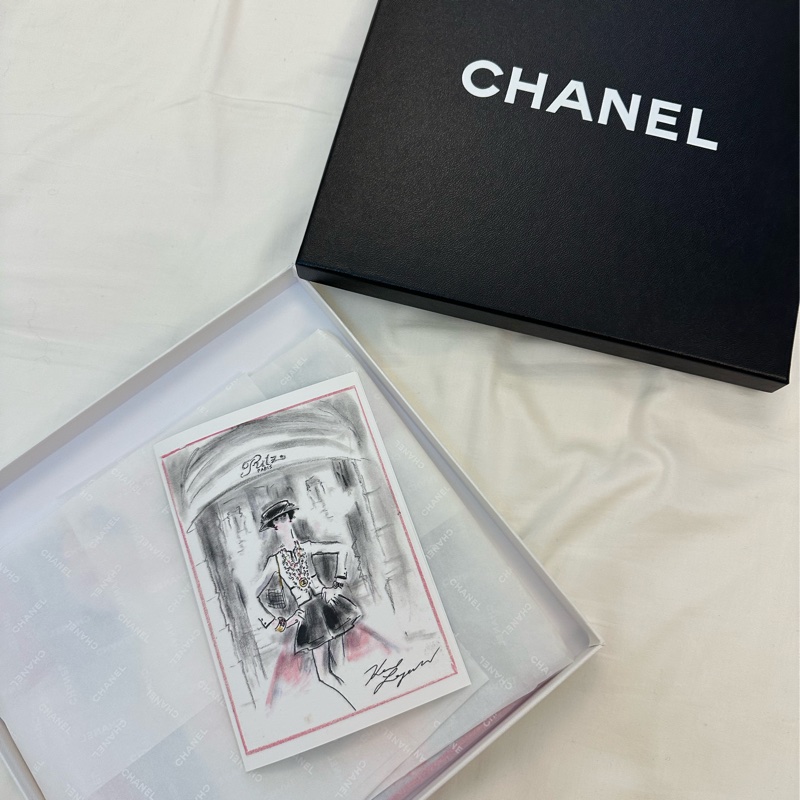 全新閒置 Chanel香奈兒LOGO山茶花絲巾-5