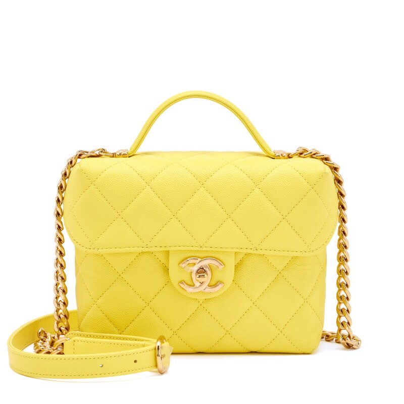 Chanel Mini Top Handle Flap香奈兒珍藏品包包coco 20 CHANEL 黃色HANDLE 香奈兒handle全新購於櫃位-1