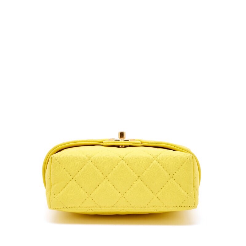 Chanel Mini Top Handle Flap香奈兒珍藏品包包coco 20 CHANEL 黃色HANDLE 香奈兒handle全新購於櫃位-2