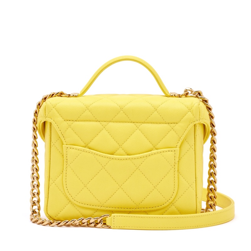Chanel Mini Top Handle Flap香奈兒珍藏品包包coco 20 CHANEL 黃色HANDLE 香奈兒handle全新購於櫃位-4
