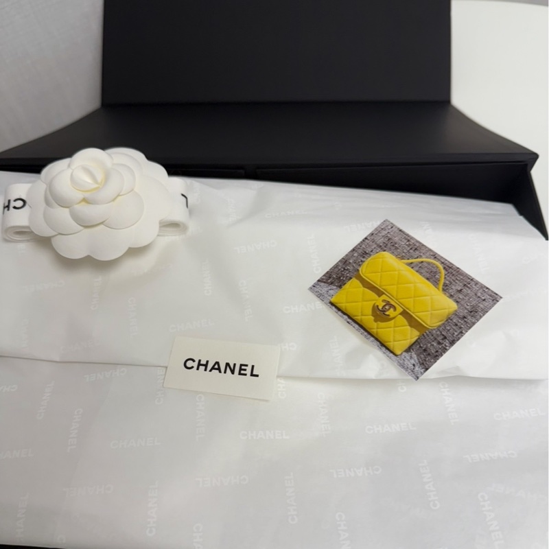 Chanel Mini Top Handle Flap香奈兒珍藏品包包coco 20 CHANEL 黃色HANDLE 香奈兒handle全新購於櫃位-6