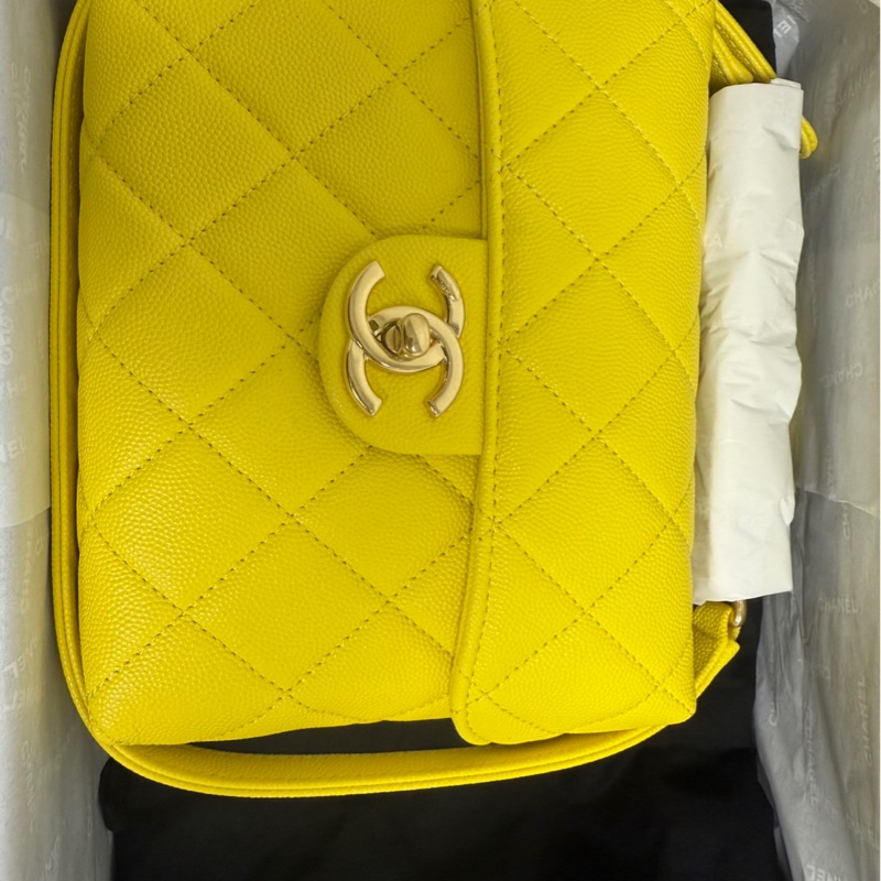 Chanel Mini Top Handle Flap香奈兒珍藏品包包coco 20 CHANEL 黃色HANDLE 香奈兒handle全新購於櫃位-7