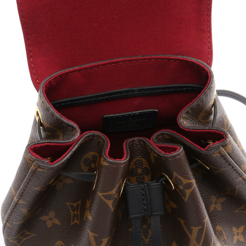 棕色 原花 帆布 MONTSOURIS BB 後背包【LOUIS VUITTON LV 路易威登】 M45516-5