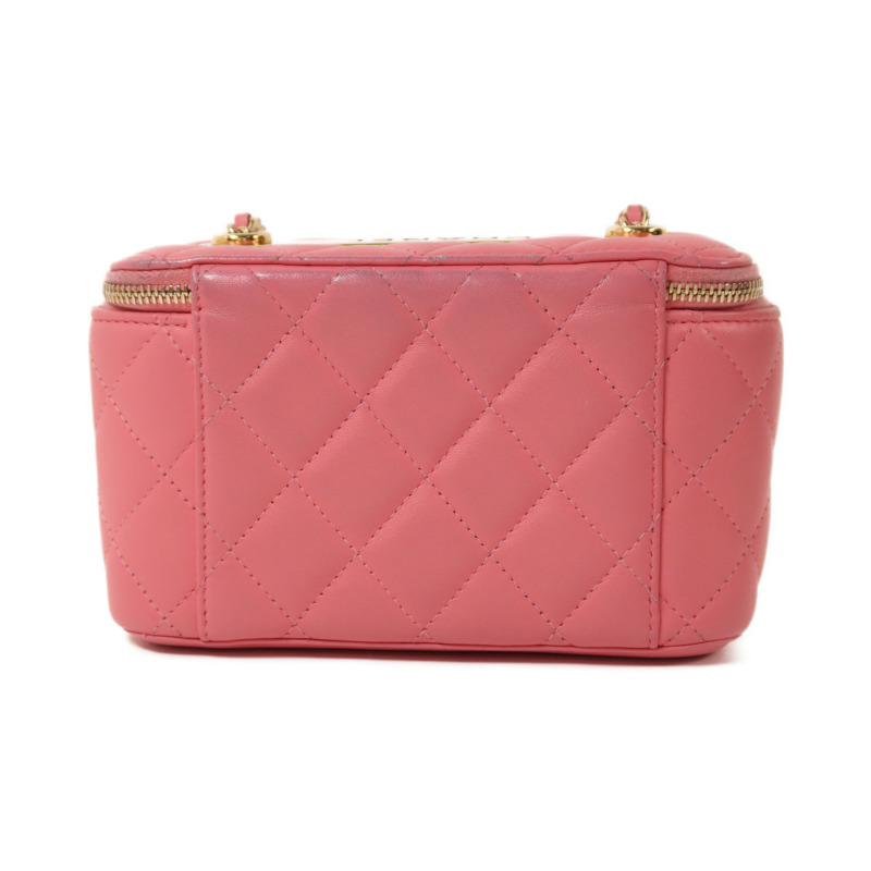 CHANEL 羊皮皮革Vanity Case金扣鏈帶肩背袋-1