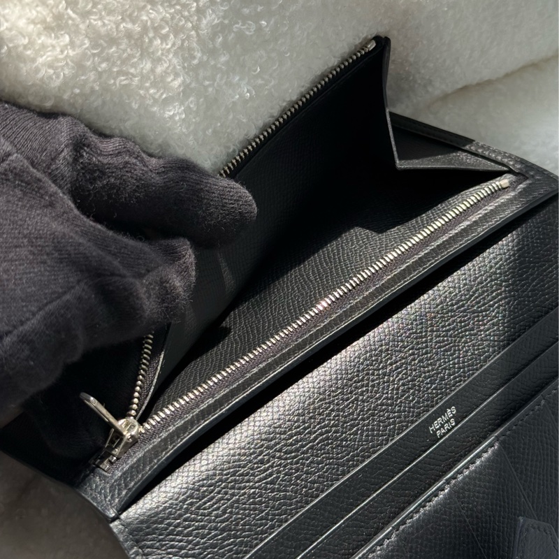 愛馬仕bearn長夾黑銀  櫃上十三萬-15