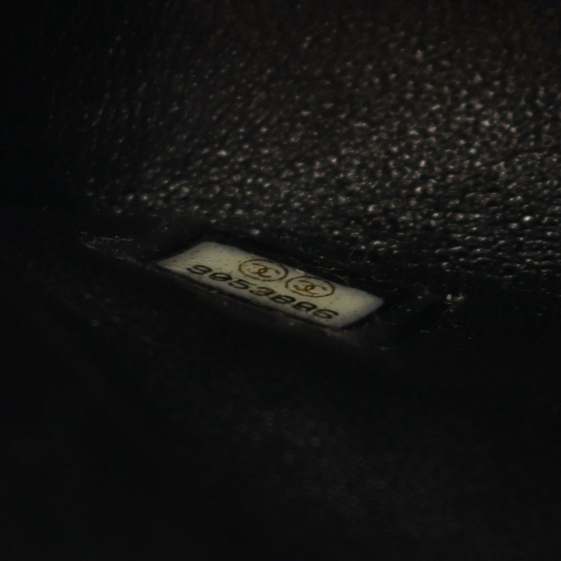 香奈兒 (CHANEL) Matelasse W 翻蓋鏈條單背包 A01112 黑色皮革 SHW 二手 CC-4