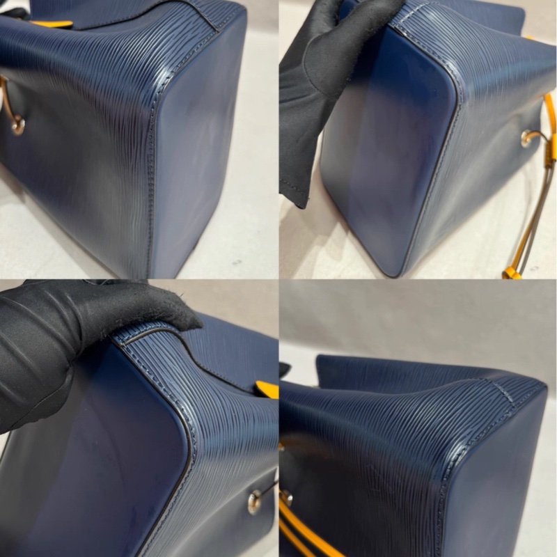 日常百搭款😍全網最低價❤️🔥Lv路易威登NeoNoeBB藏藍色水波紋內拼太陽黃抽繩水桶包手提單肩包-9