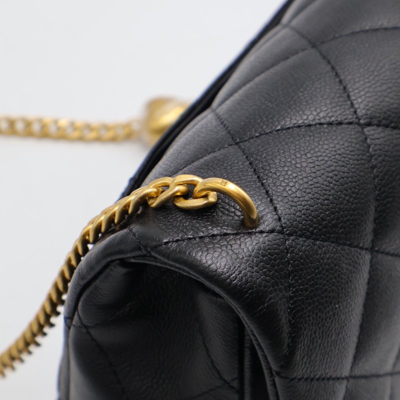 CHANEL 愛心調節釦口蓋包 24 - 黑金-6