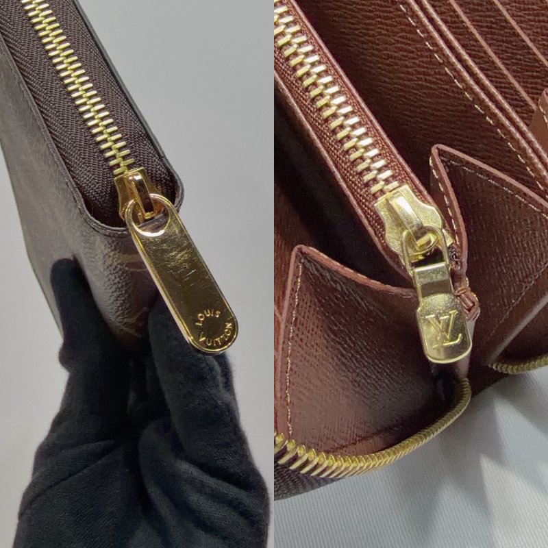 LV Monogram棕色拉鍊長夾-5