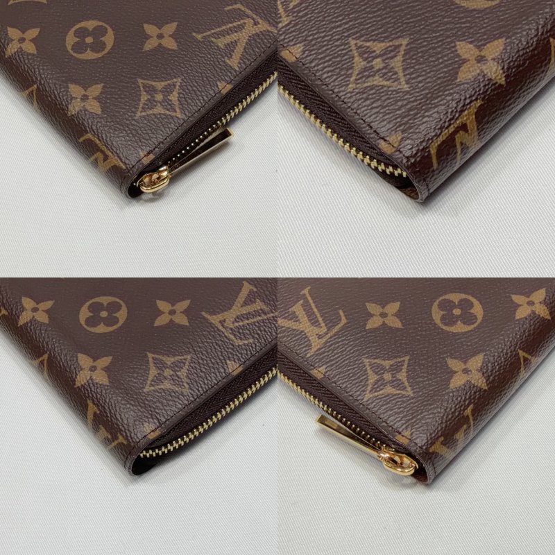 LV Monogram棕色拉鍊長夾-7
