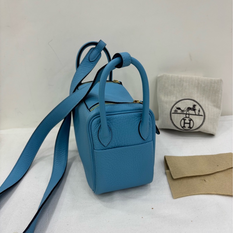 Hermes 愛馬仕 mini lindy 北方藍金扣 Z刻-3