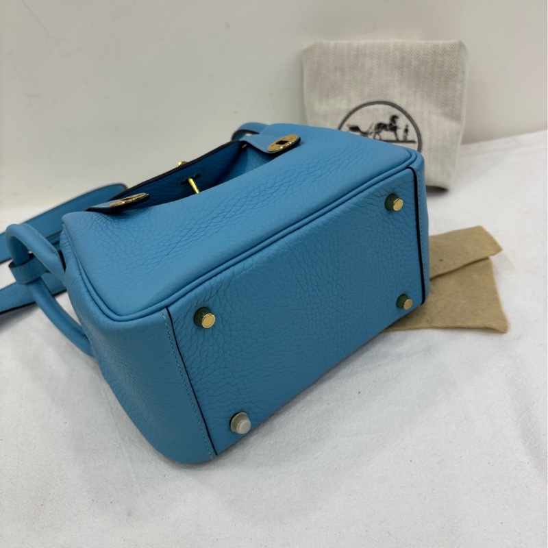 Hermes 愛馬仕 mini lindy 北方藍金扣 Z刻-4