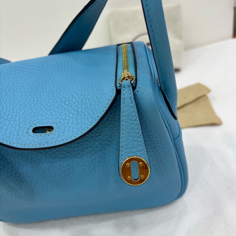 Hermes 愛馬仕 mini lindy 北方藍金扣 Z刻-5
