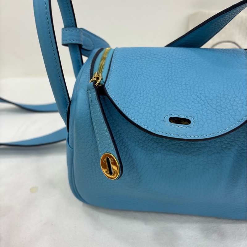 Hermes 愛馬仕 mini lindy 北方藍金扣 Z刻-6