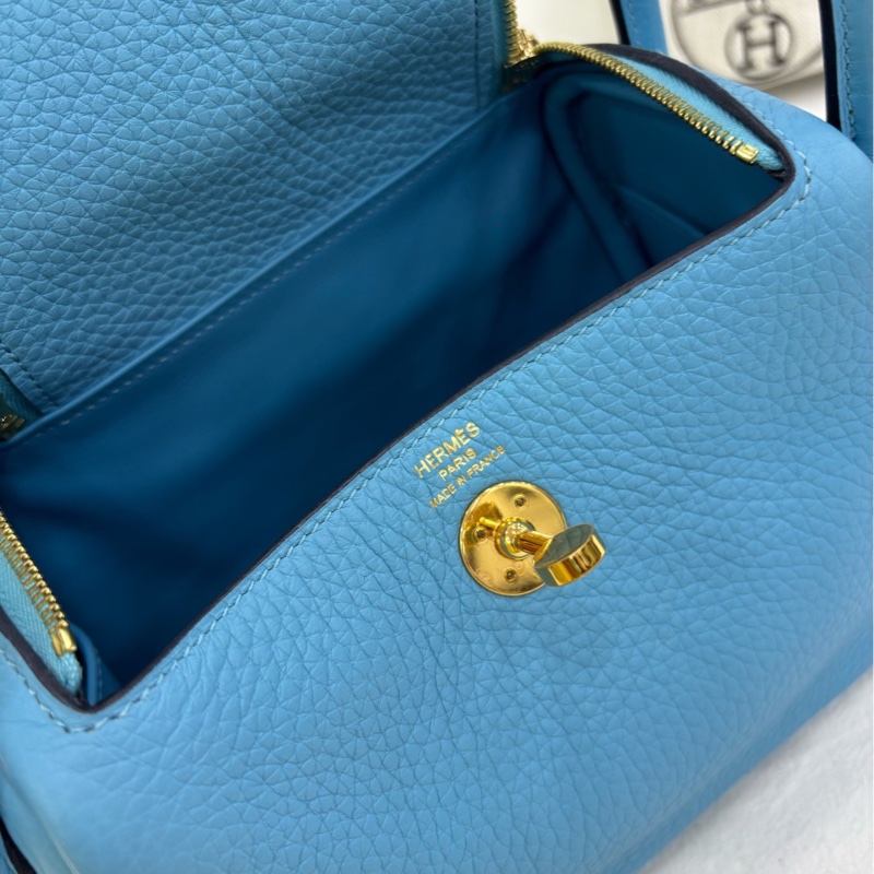 Hermes 愛馬仕 mini lindy 北方藍金扣 Z刻-7