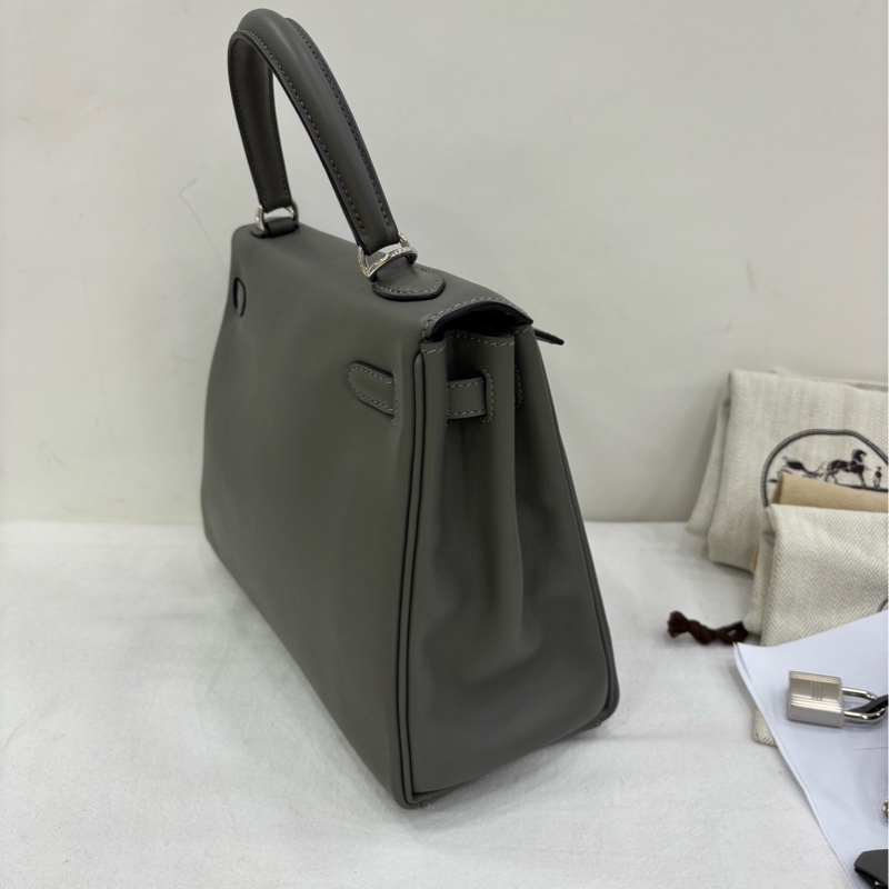Hermes 愛馬仕 kelly25 0L 積雨雲銀扣 swift皮 U刻 影印票-2