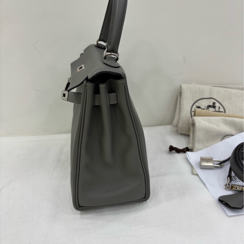 Hermes 愛馬仕 kelly25 0L 積雨雲銀扣 swift皮 U刻 影印票-3