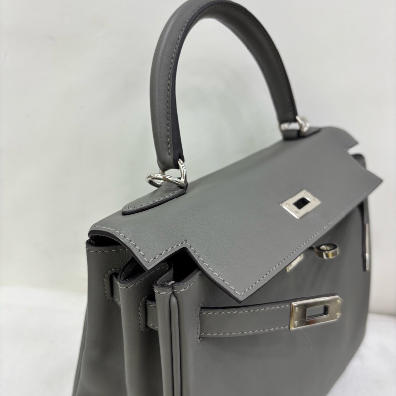 Hermes 愛馬仕 kelly25 0L 積雨雲銀扣 swift皮 U刻 影印票-7