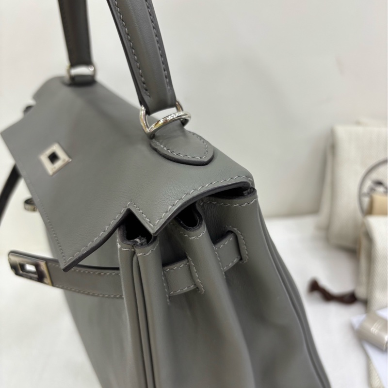 Hermes 愛馬仕 kelly25 0L 積雨雲銀扣 swift皮 U刻 影印票-8