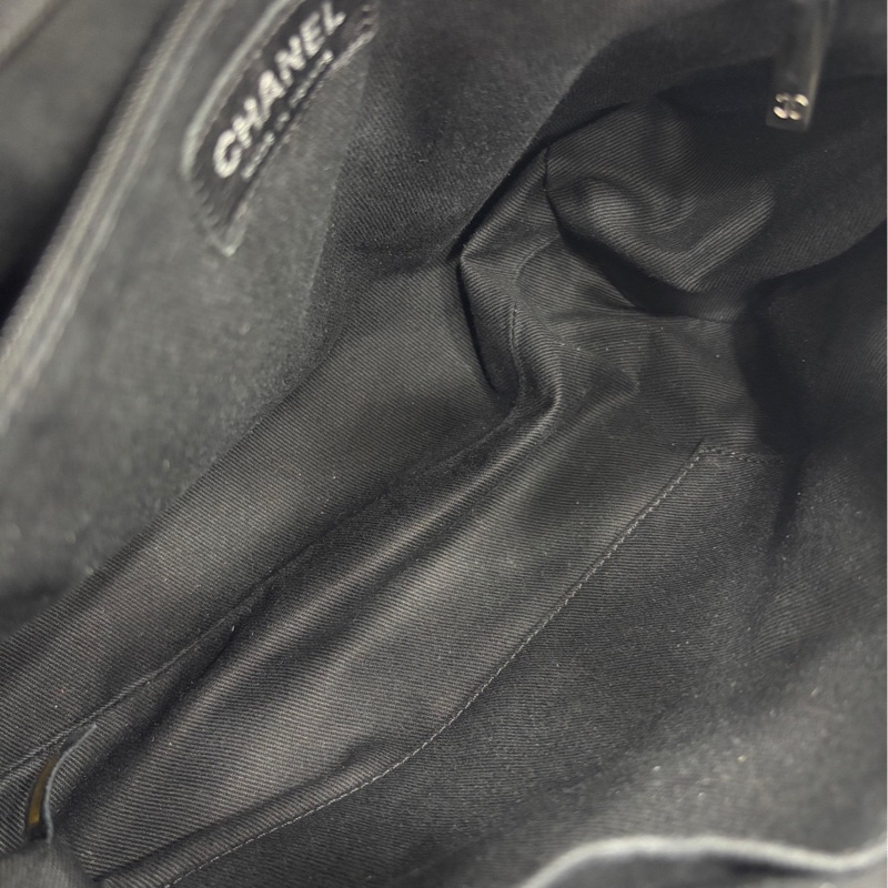 Chanel黑銀滾邊2way羊皮機場包 原始好成色，98-99新，13開有卡-8