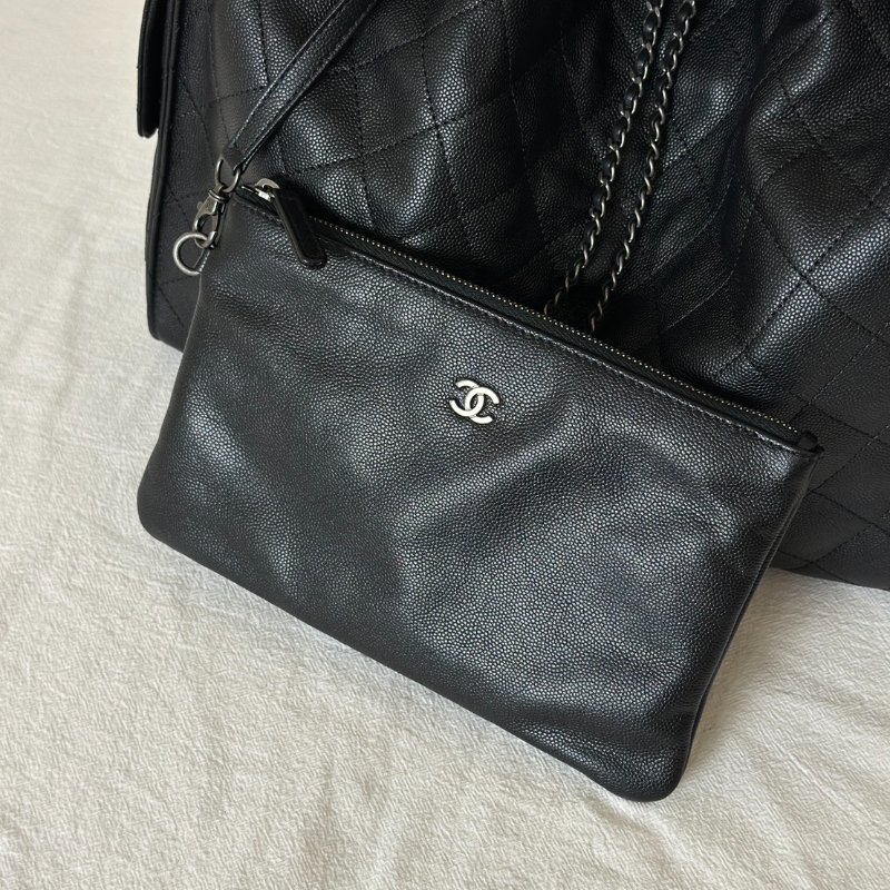 CHANEL 25 Hobo bag - 大號黑銀-5