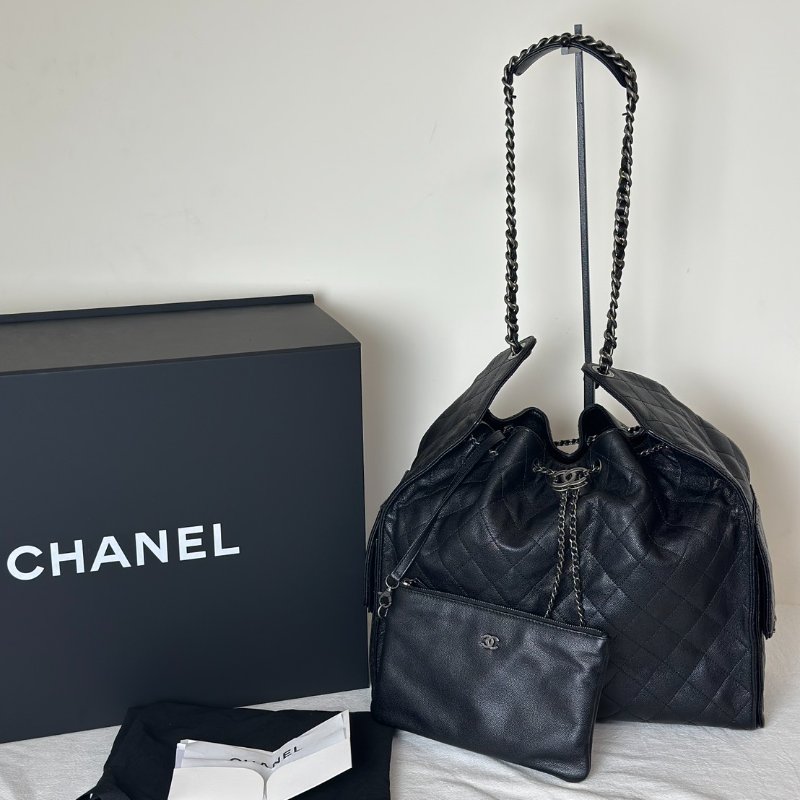 CHANEL 25 Hobo bag - 大號黑銀-11