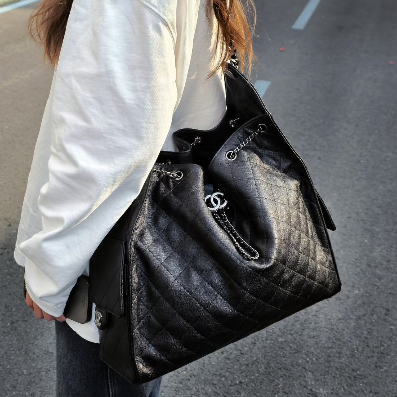 CHANEL 25 Hobo bag - 大號黑銀-13