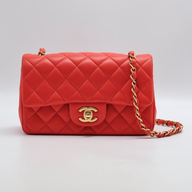 CHANEL 經典口蓋包Mini CF20 - 紅金27開-0