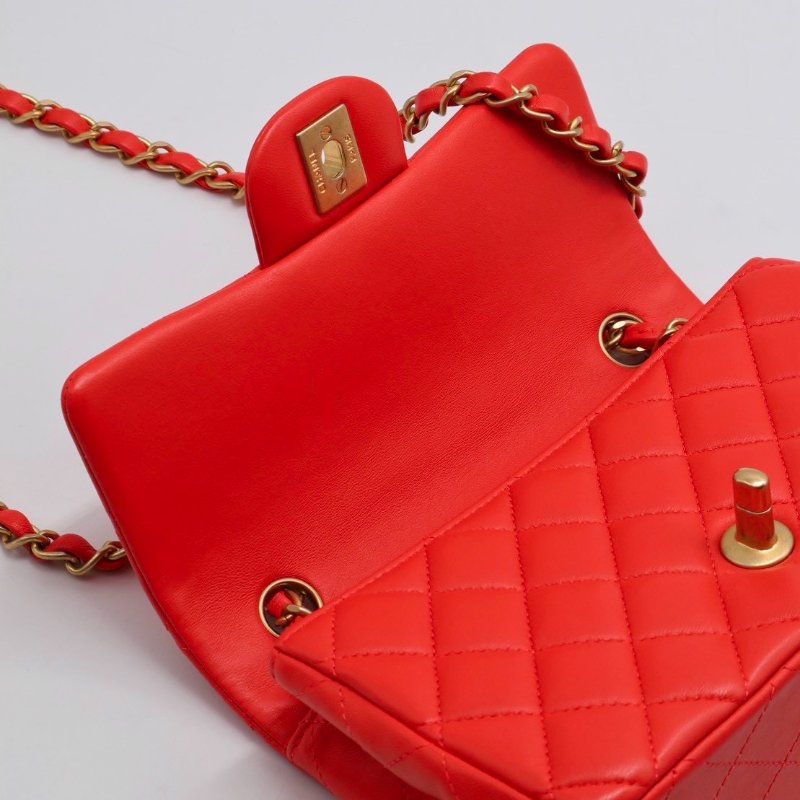 CHANEL 經典口蓋包Mini CF20 - 紅金27開-3