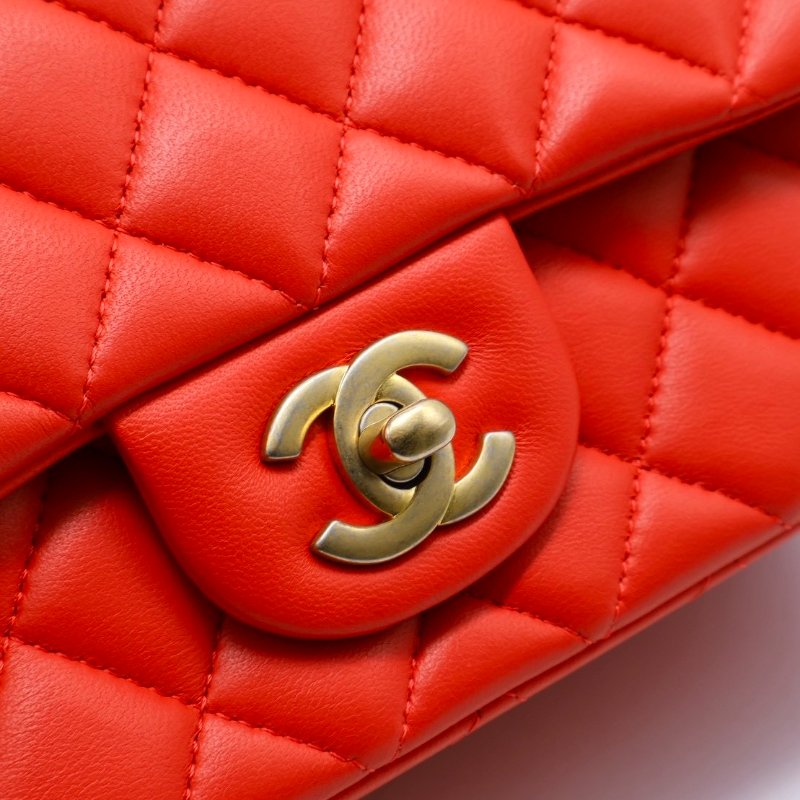 CHANEL 經典口蓋包Mini CF20 - 紅金27開-7